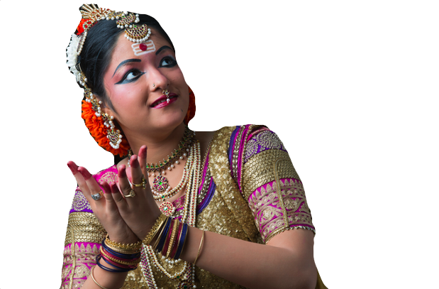 Dancer in golden classical costume